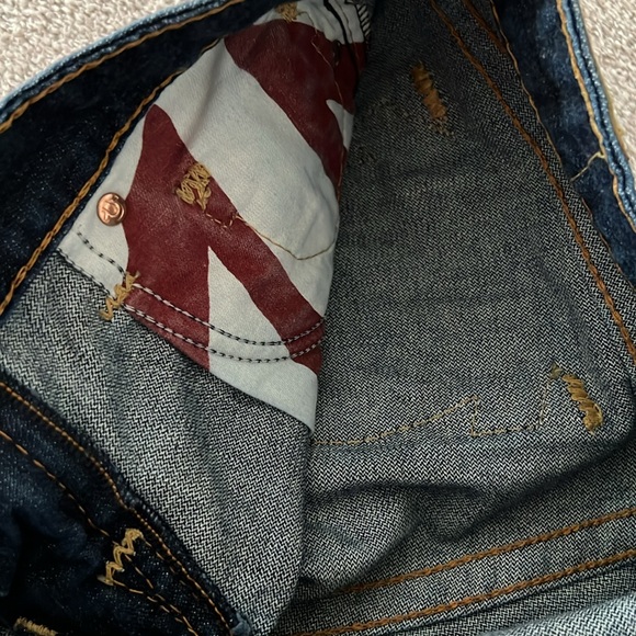 NEW TRUE RELIGION Low Waist Leather Patch Women’s Jeans – Size 26 | VTG RARE - Picture 11 of 11